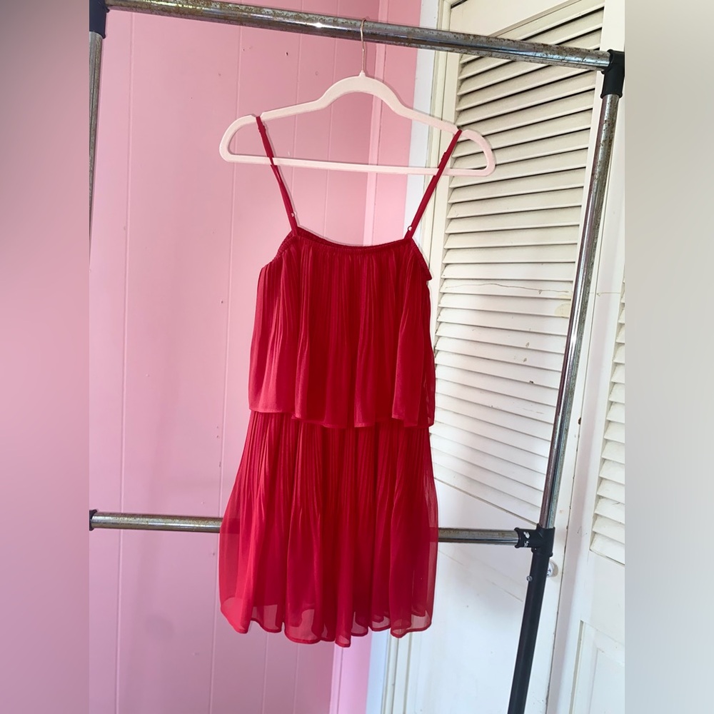 Elegant Red Layered Dress
